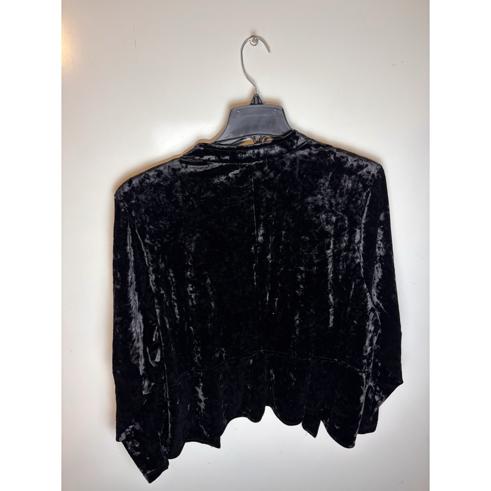 TORRID Black Crushed Velvet Lace Lined Military Style Blazer Jacket Size 4 (4X) - Picture 2 of 8